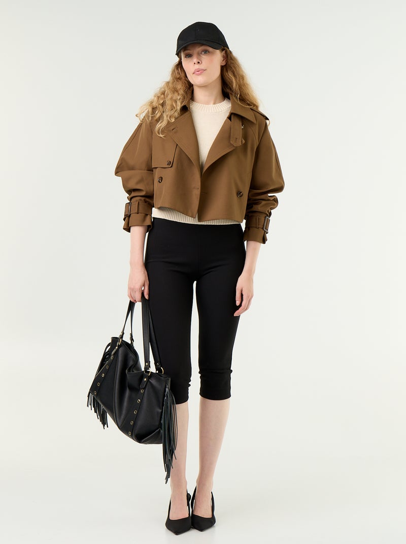 Korte katoenen trenchcoat Bruin - Kiabi