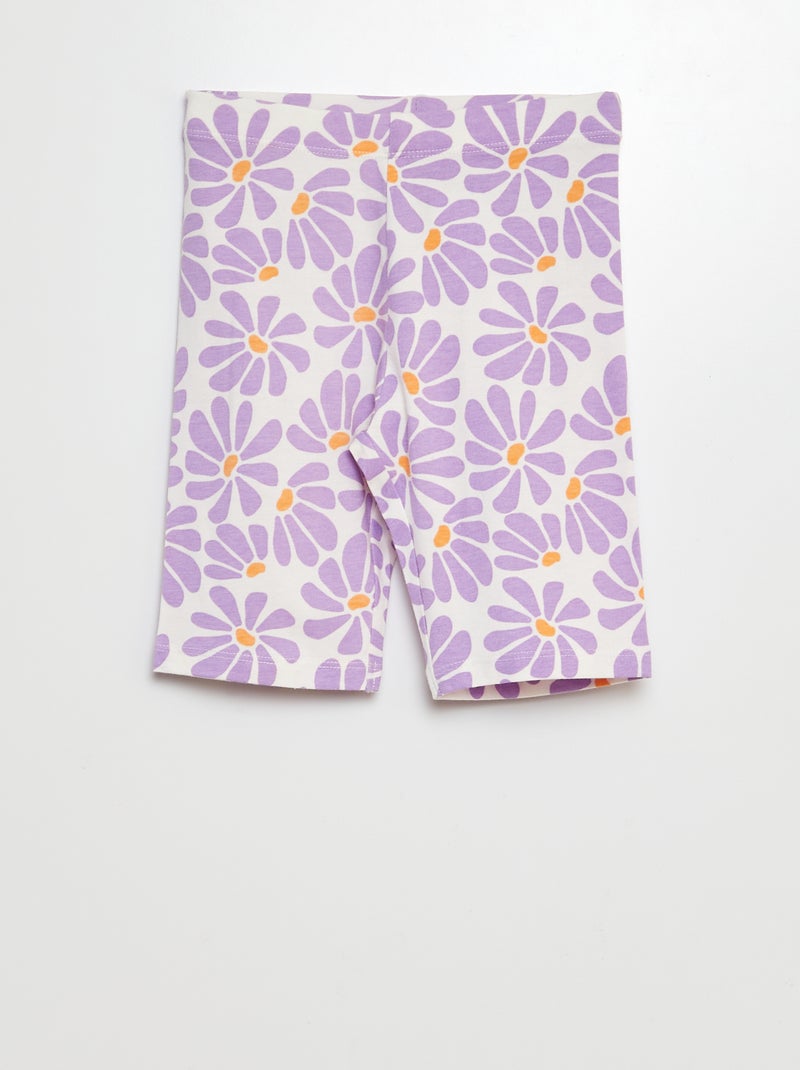 Korte legging met all-over motiefje WIT - Kiabi