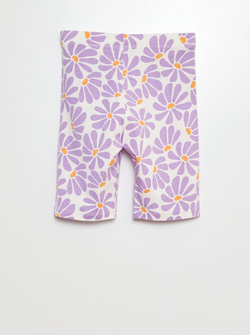 Korte legging met all-over motiefje WIT - Kiabi