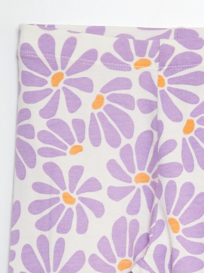 Korte legging met all-over motiefje WIT - Kiabi