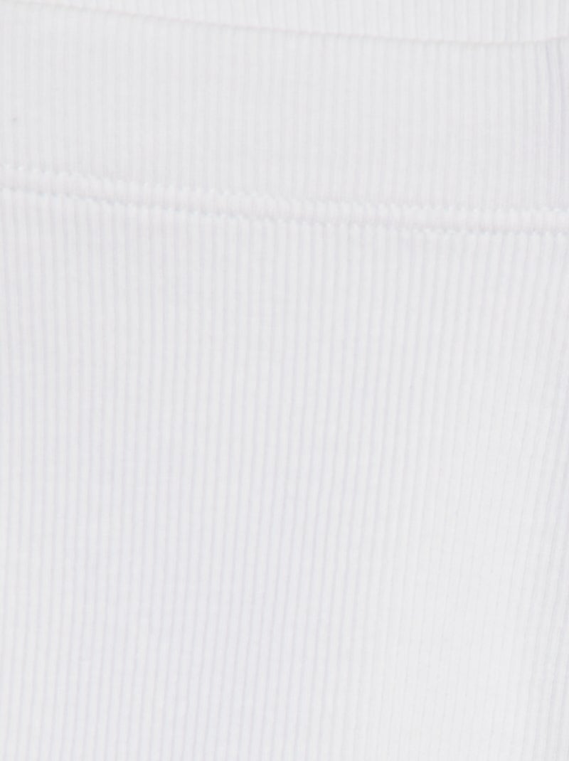 Korte legging met ribbels wit - Kiabi