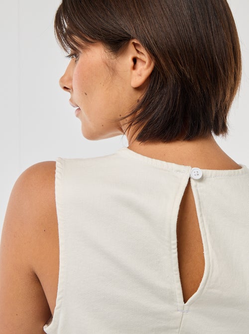 Korte mouwloze denim jurk - Kiabi