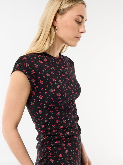 Korte mouwloze jurk van ribstof - Kiabi