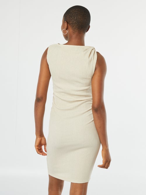 Korte, mouwloze jurk van wafeltricot - Kiabi