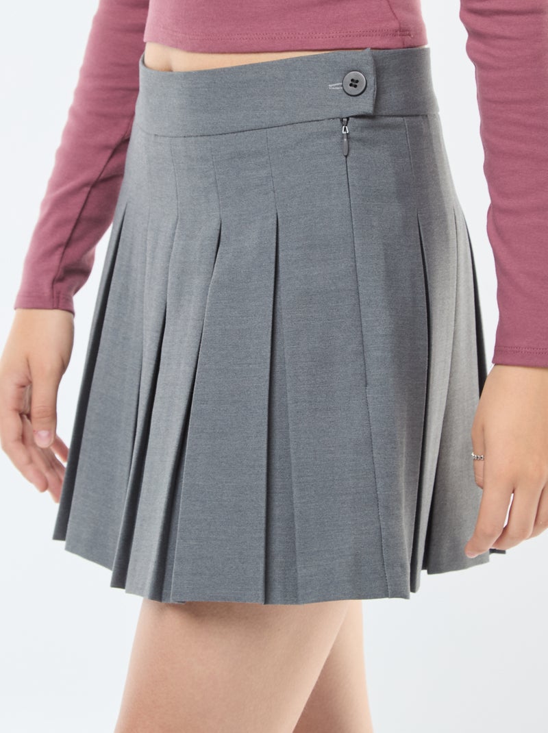 Korte plooirok Grijs - Kiabi