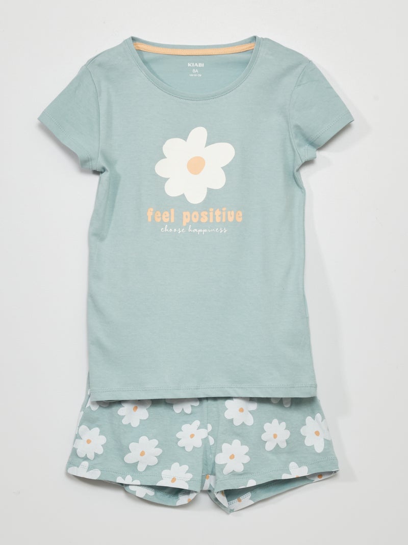 Korte pyjama - 2-delig BLAUW - Kiabi