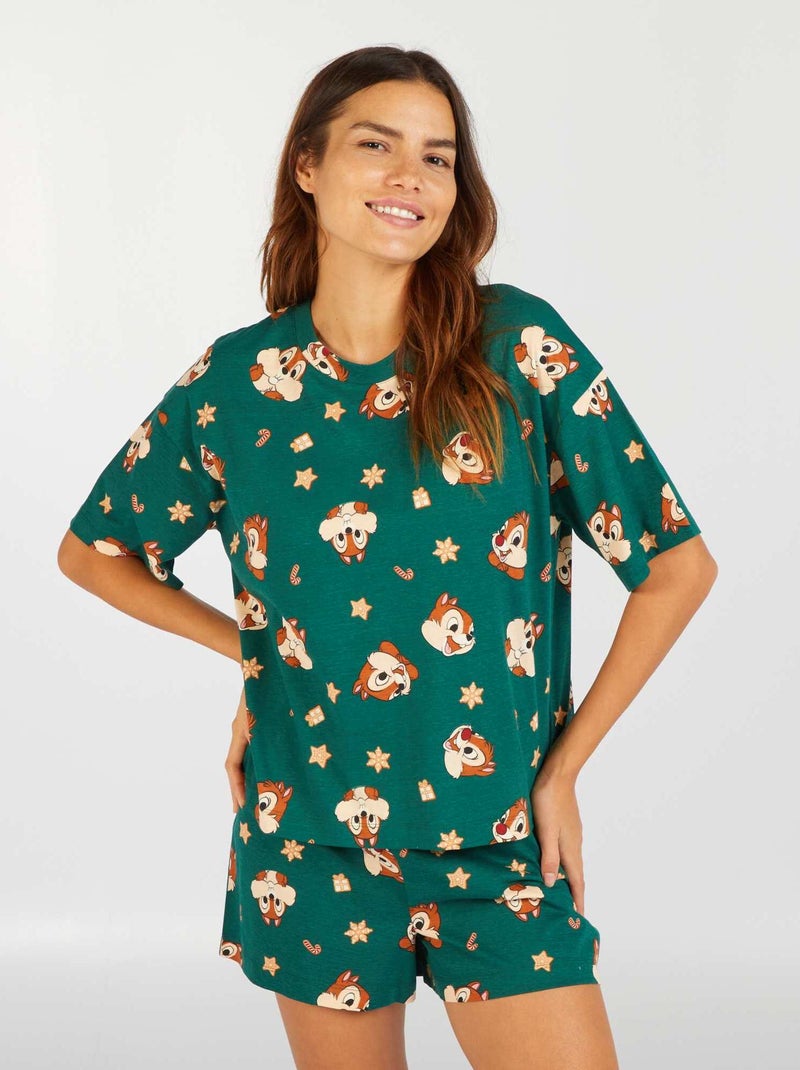 Korte pyjama - 2-delig GROEN - Kiabi