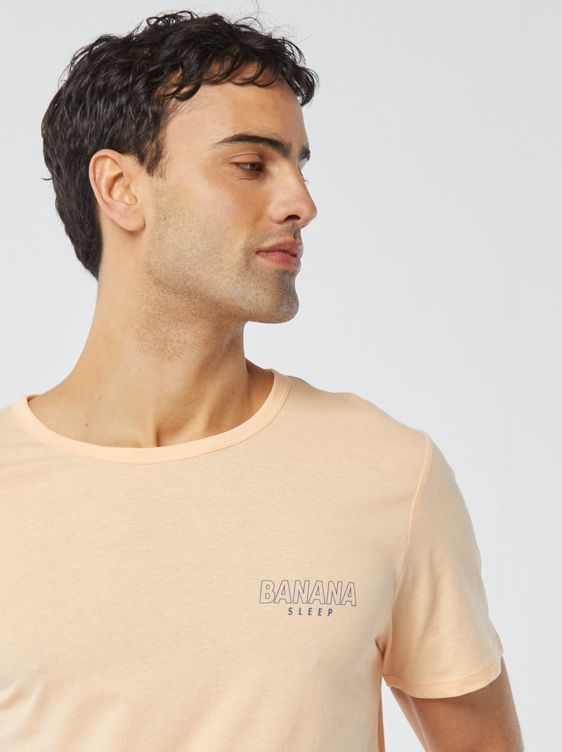 Korte pyjama - 2-delig ORANJE - Kiabi