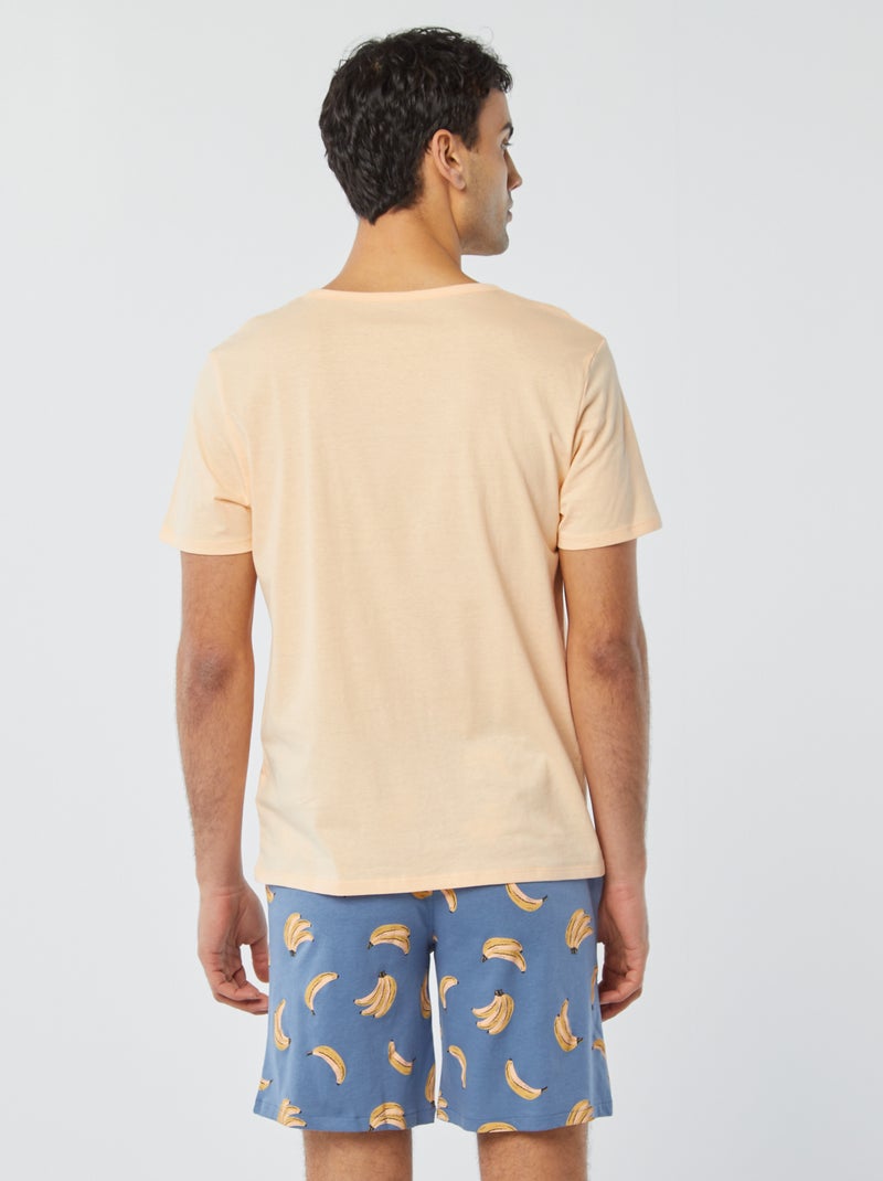 Korte pyjama - 2-delig ORANJE - Kiabi