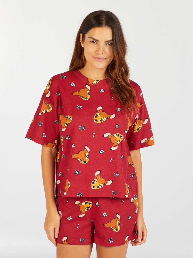Korte pyjama - 2-delig ROOD - Kiabi