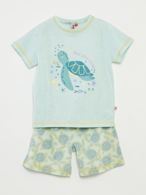 Korte pyjama - T-shirt met print + short - 2-delig - Kiabi