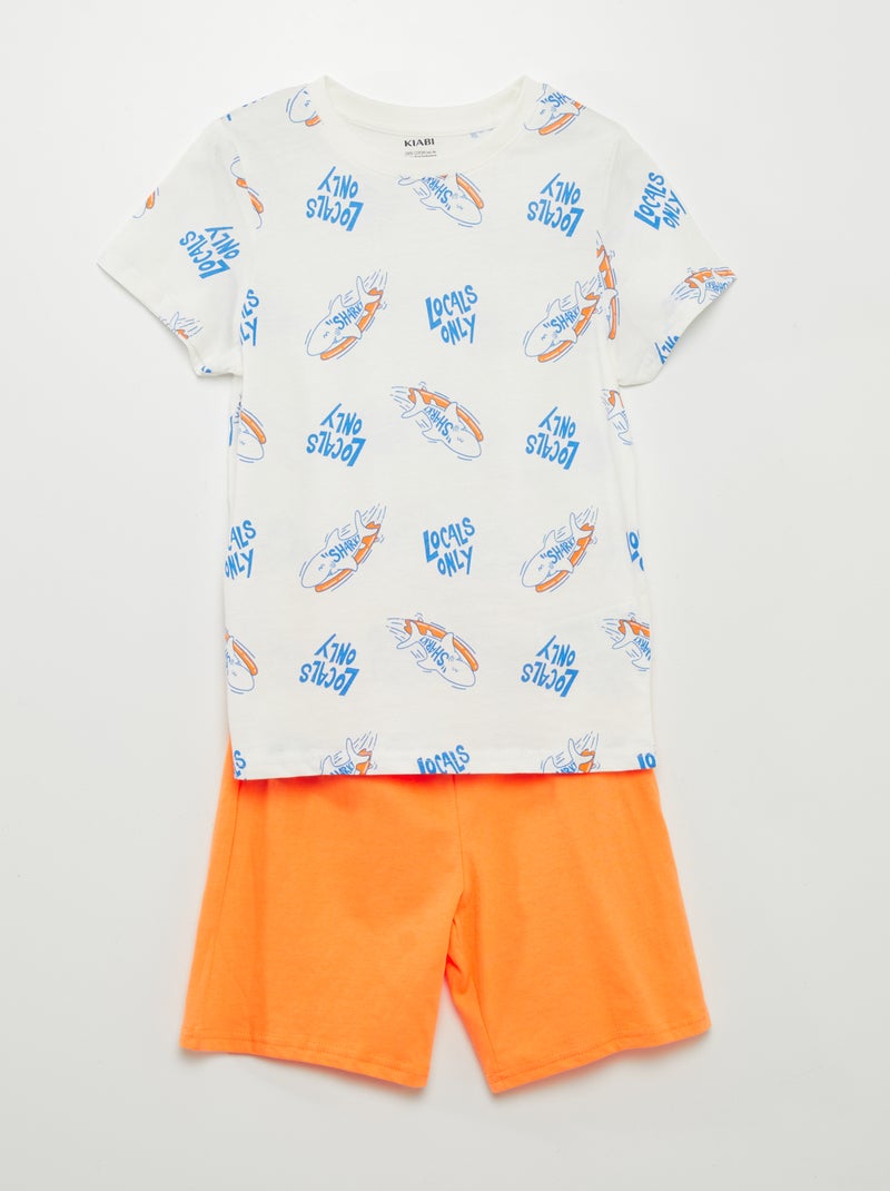 Korte Pyjama T shirt Short 2 delig WIT Kiabi 6 00 korte-pyjama-t-shirt-short-2-delig-wit-kiabi-6-00