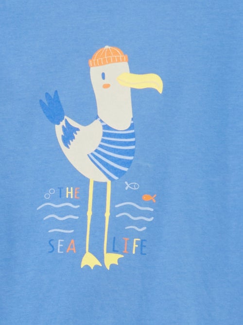 Korte pyjama - T-shirt + short met strepen - 2-delig - Kiabi