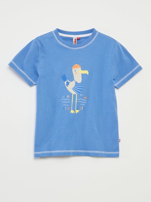 Korte pyjama - T-shirt + short met strepen - 2-delig - Kiabi