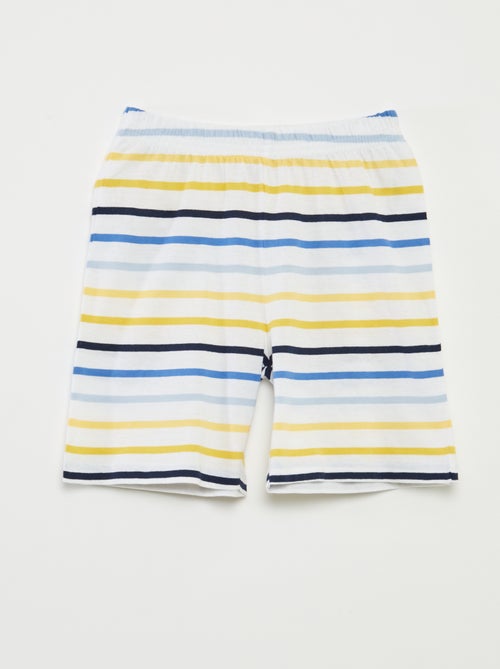 Korte pyjama - T-shirt + short met strepen - 2-delig - Kiabi
