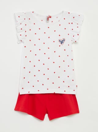 Korte pyjama - T-shirt + short 'Moederdag' - 2-delig
