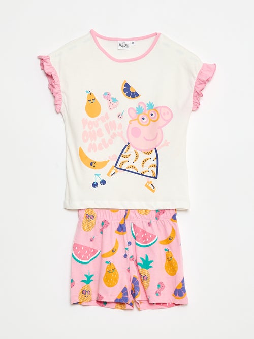 Korte pyjama - T-shirt + short 'Peppa Pig' - 2-delig - Kiabi