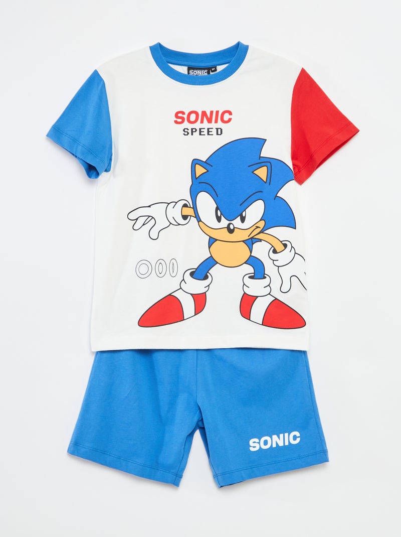 Korte pyjama - T-shirt + short 'Sonic' - 2-delig Blauw - Kiabi
