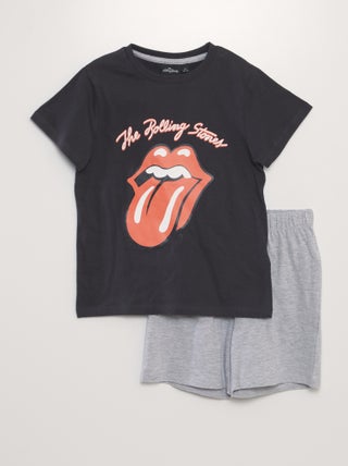 Korte pyjama - 'The Rolling Stones'-print - 2-delig