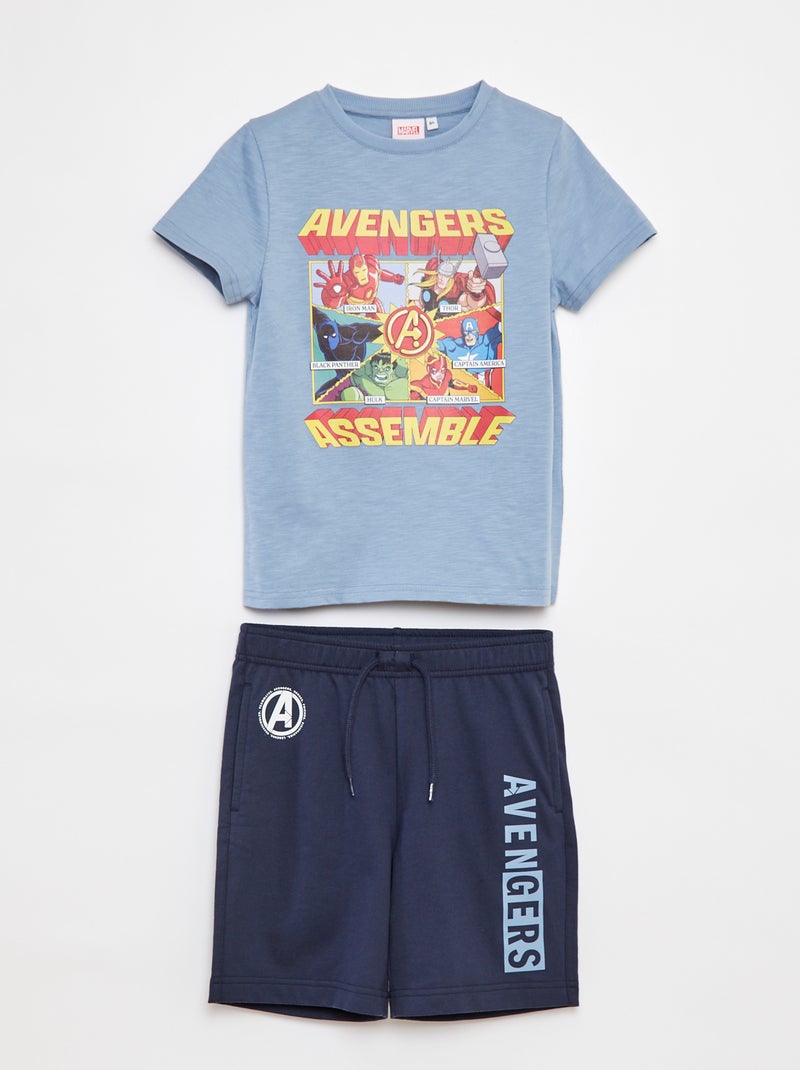 Korte pyjama 'Avengers' - 2-delig BLAUW - Kiabi