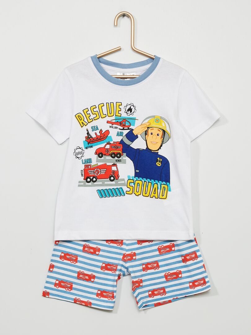 Korte pyjama 'Brandweerman Sam' wit - Kiabi