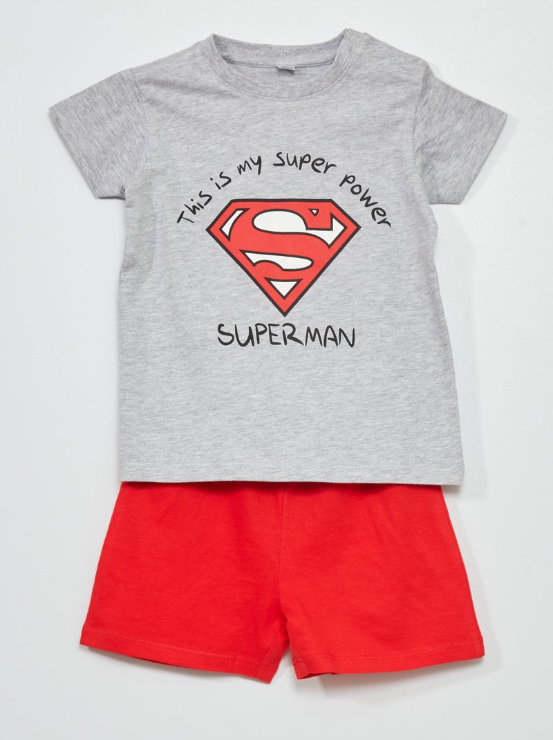 Korte pyjama 'DC Comics Originals' - 2-delig grijs / rood - Kiabi