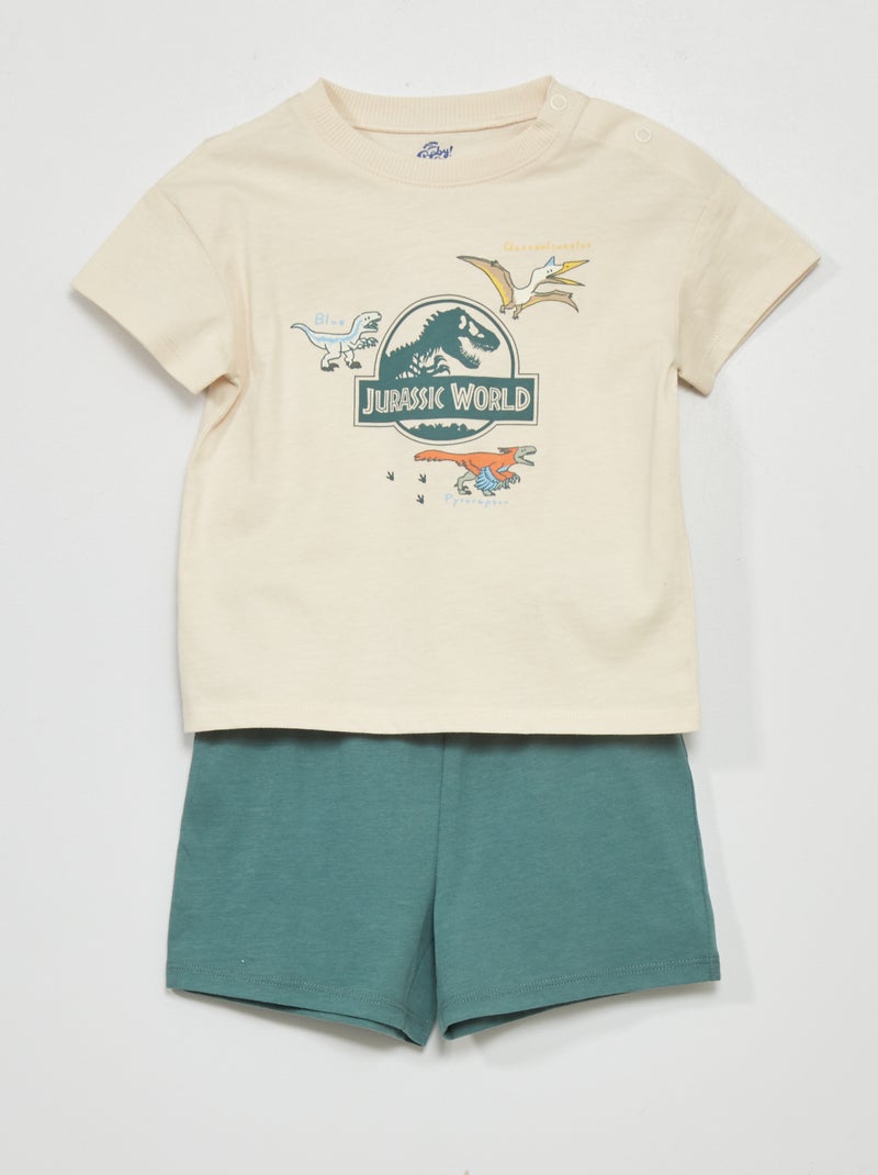 Korte pyjama 'Jurassic World' - 2-delig WIT - Kiabi