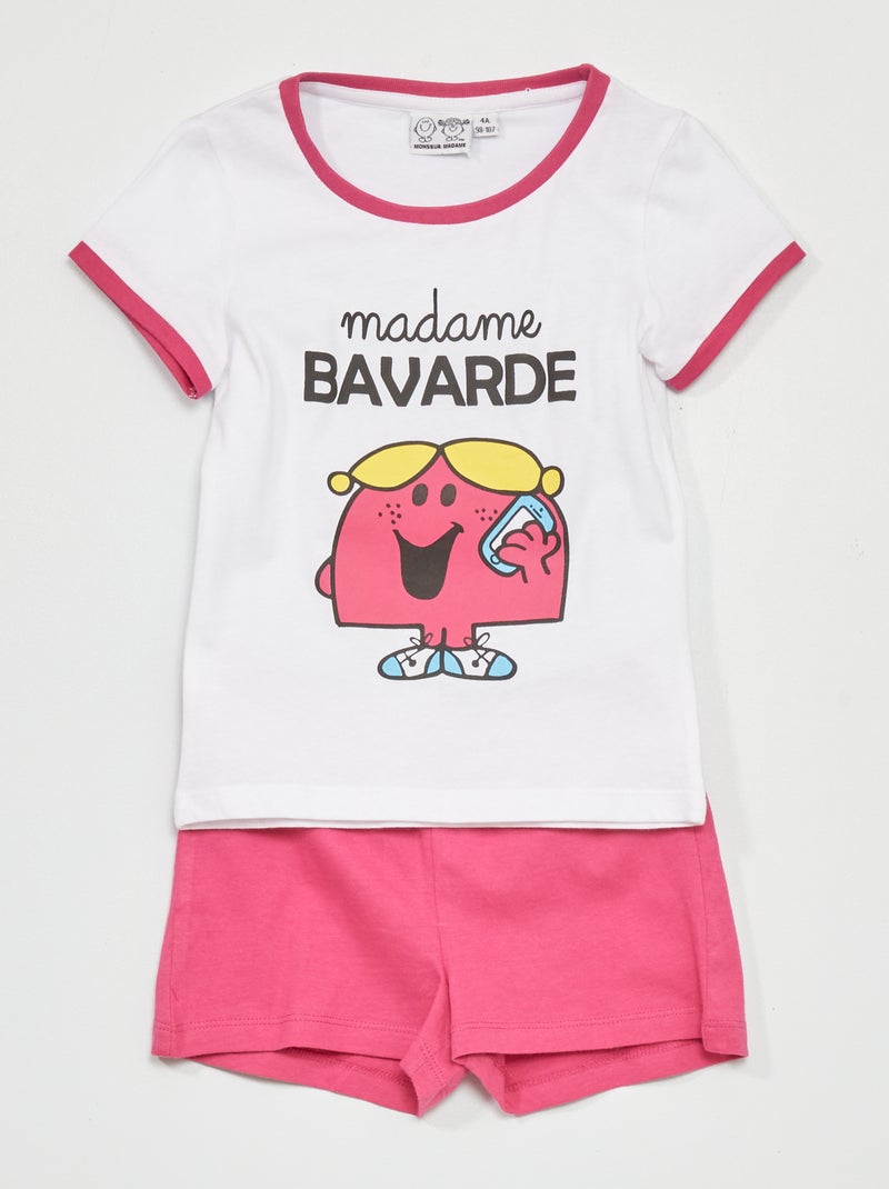 Korte pyjama 'Madame bavarde' WIT - Kiabi