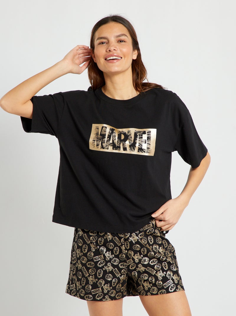 Korte pyjama 'Marvel' - 2-delig ZWART - Kiabi