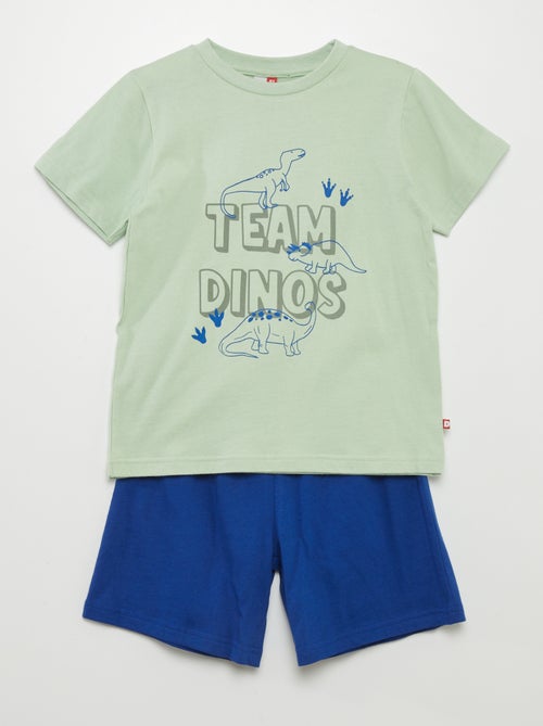 Korte pyjama met dinosaurussenprint - 2-delig - Kiabi