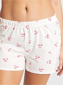 Korte pyjama met kersenprint - Kiabi