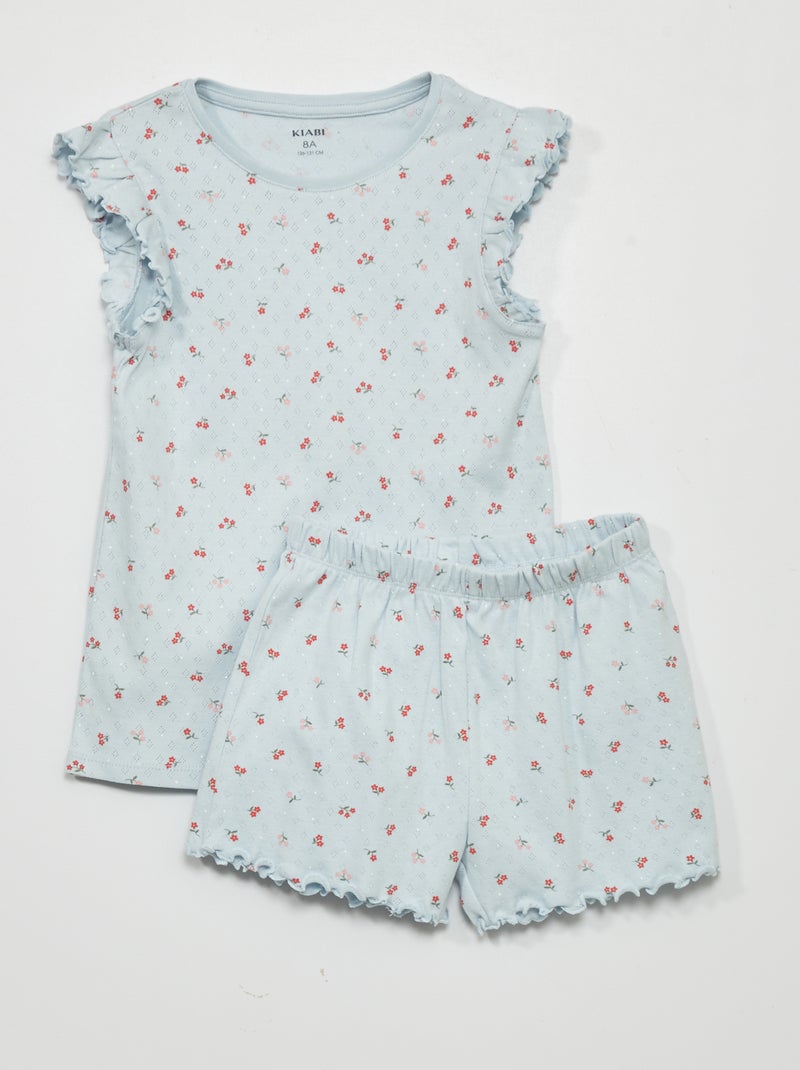 Korte pyjama met motiefje - 2-delig BLAUW - Kiabi