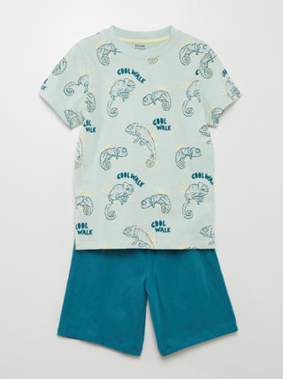 Korte pyjama met panterprint - 2-delig