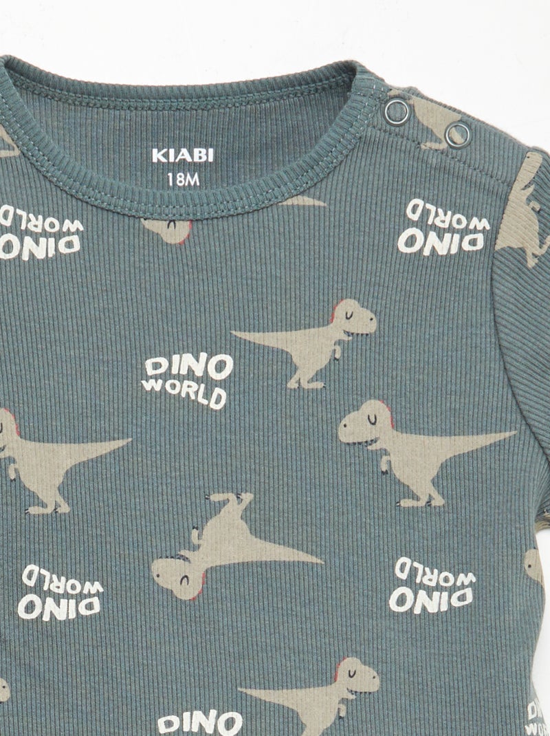 Korte pyjama met print - 2-delig GROEN - Kiabi