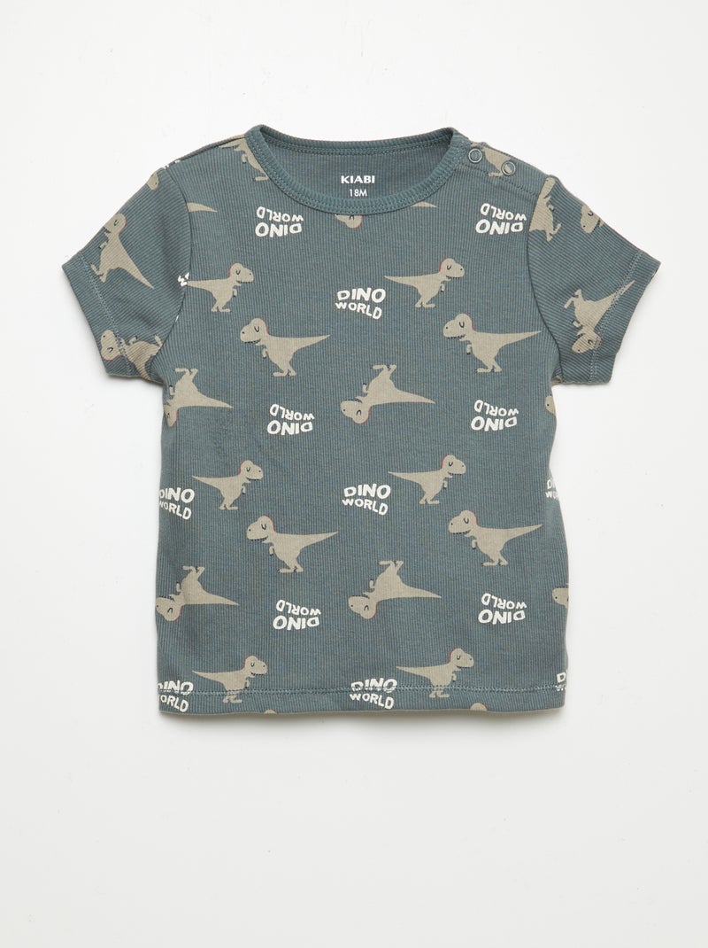 Korte pyjama met print - 2-delig GROEN - Kiabi