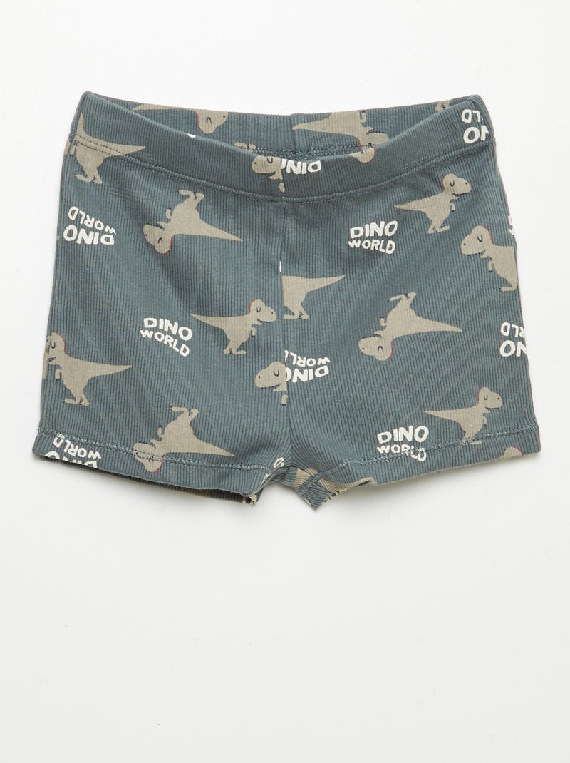 Korte pyjama met print - 2-delig GROEN - Kiabi