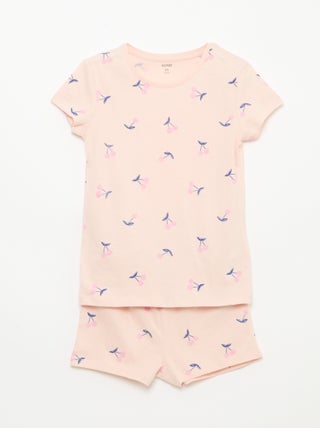 Korte pyjama met print - 2-delig