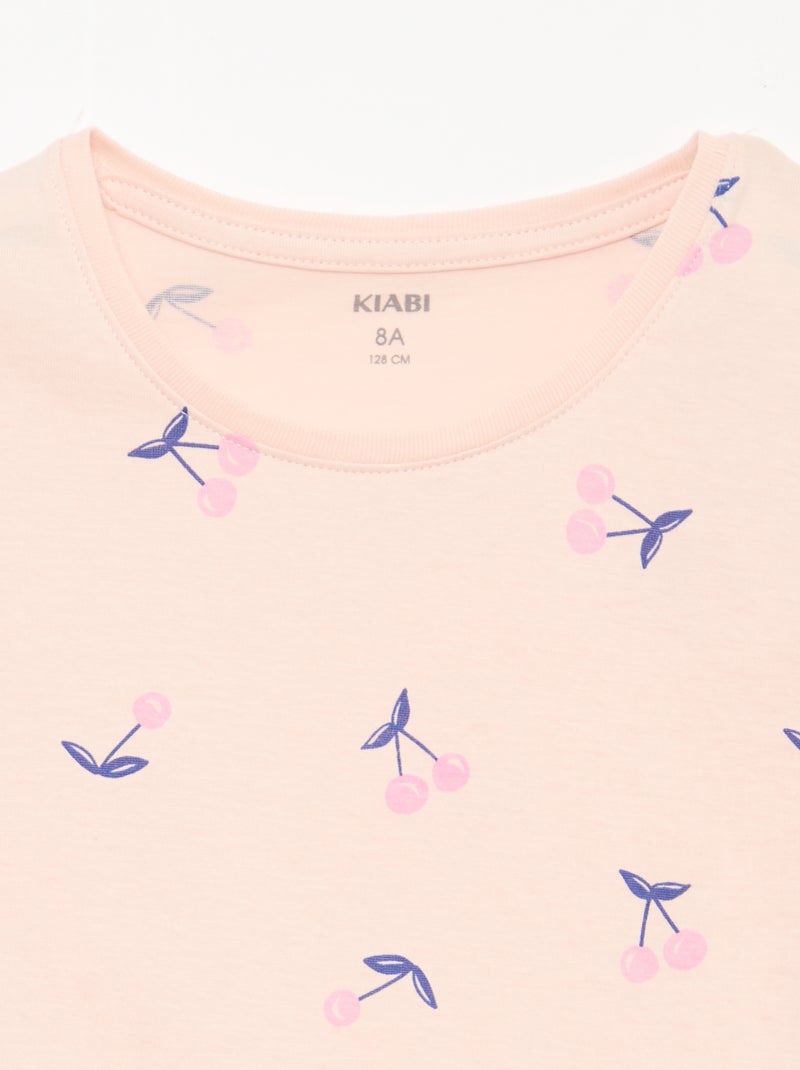 Korte pyjama met print - 2-delig Rose - Kiabi