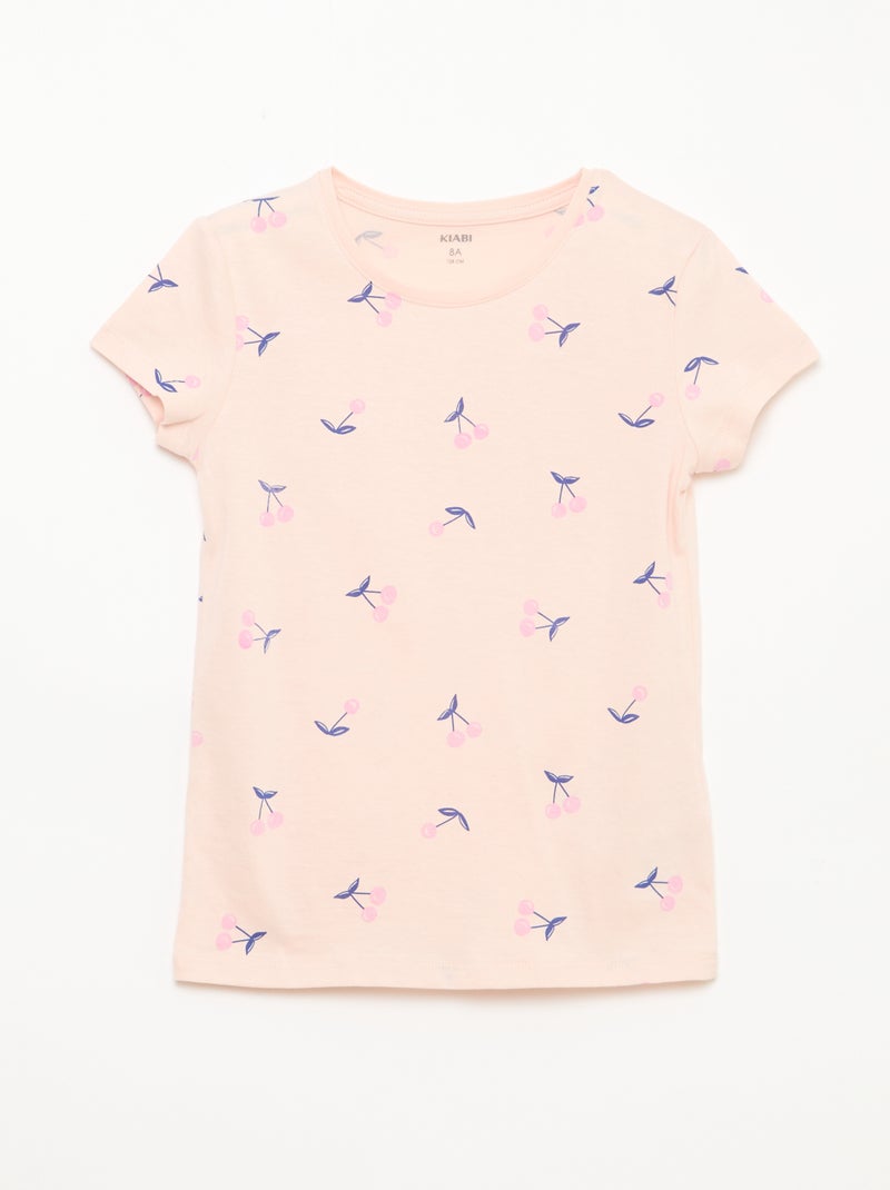 Korte pyjama met print - 2-delig Rose - Kiabi