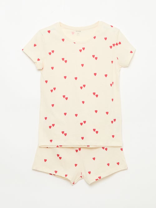 Korte pyjama met print - 2-delig - Kiabi