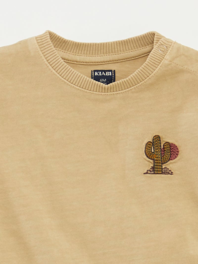 Korte pyjama met short + T-shirt - 2-delig BIEGE - Kiabi