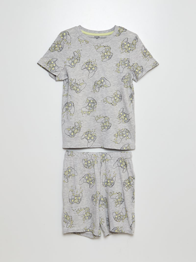 Korte pyjama met short + T-shirt - 2-delig GRIJS - Kiabi