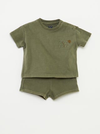Korte pyjama met short + T-shirt - 2-delig