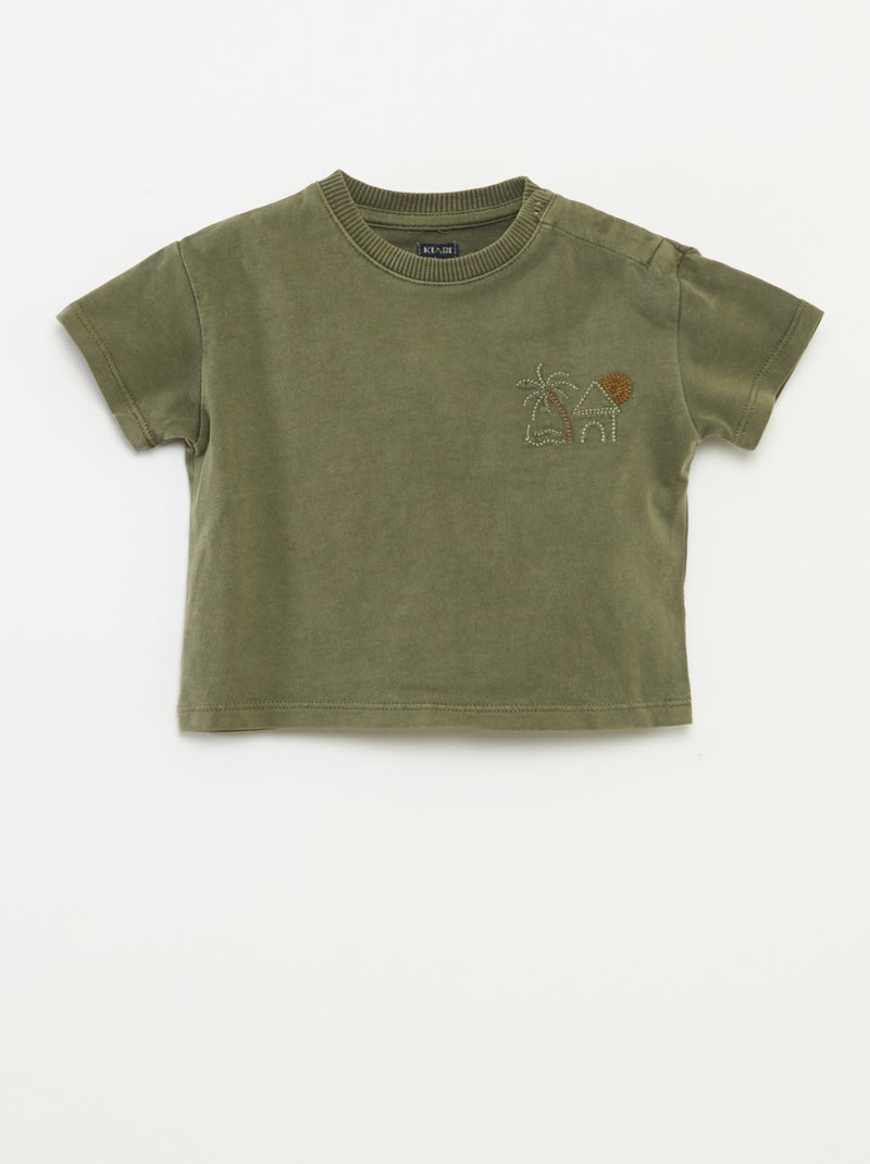 Korte pyjama met short + T-shirt - 2-delig GROEN - Kiabi