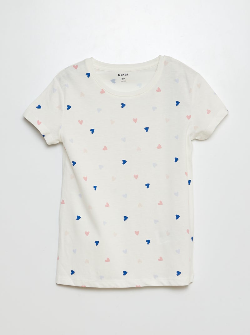 Korte pyjama met short + T-shirt - 2-delig WIT - Kiabi