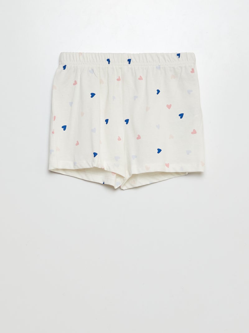 Korte pyjama met short + T-shirt - 2-delig WIT - Kiabi