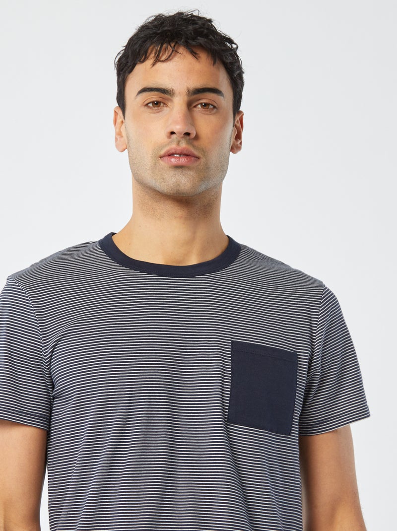 Korte pyjama met short + T-shirt - 2 zakken BLAUW - Kiabi