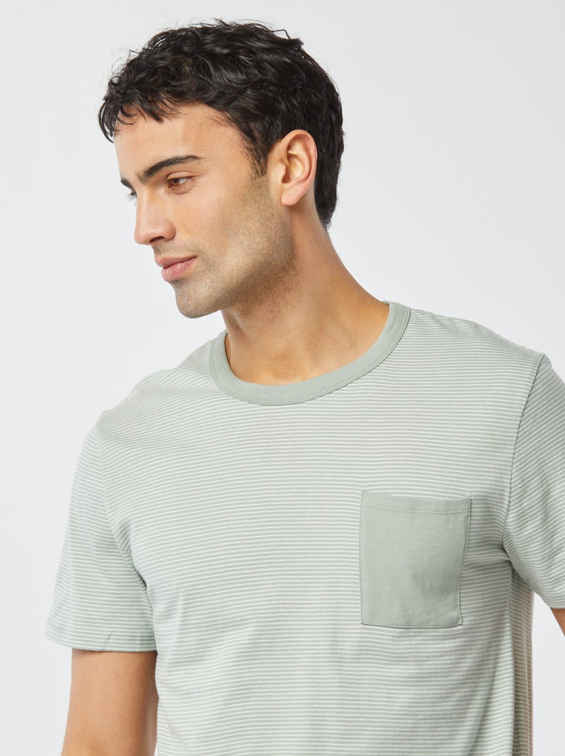 Korte pyjama met short + T-shirt - 2 zakken GROEN - Kiabi