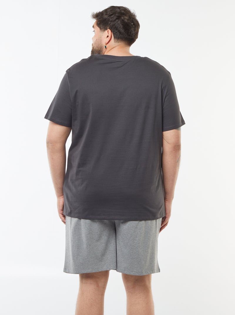 Korte pyjama met short + T-shirt met Back to the future-print - 2-delig GRIJS - Kiabi