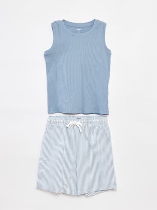 Korte pyjama met singlet + short - 2-delig